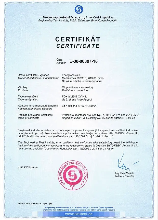 Certifikát 2